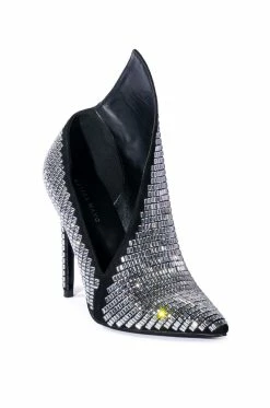 AZALEA WANG NEXT UP ANGULAR STILETTO BOOTIE IN SILVER -AZALEA WANG SHOP azalea wang next up angular stiletto bootie in silver silver 3 3