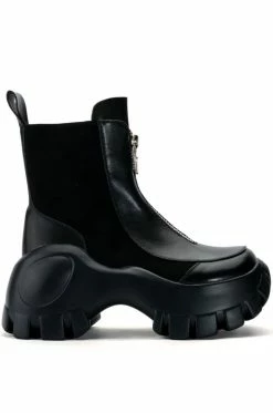 AZALEA WANG NORTH ZIP CHUNKY BOOT IN BLACK -AZALEA WANG SHOP azalea wang north zip chunky boot in black black 2 2