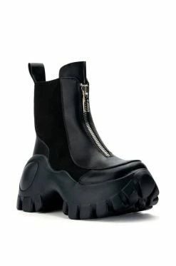 AZALEA WANG NORTH ZIP CHUNKY BOOT IN BLACK -AZALEA WANG SHOP azalea wang north zip chunky boot in black black 3 3