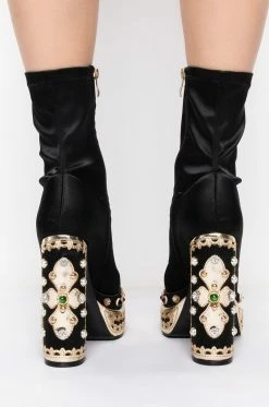 AZALEA WANG NOTICE ME CHUNKY BOOTIE IN BLACK -AZALEA WANG SHOP azalea wang notice me chunky bootie in black black 6 6