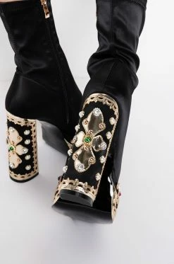 AZALEA WANG NOTICE ME CHUNKY BOOTIE IN BLACK -AZALEA WANG SHOP azalea wang notice me chunky bootie in black black 7 7