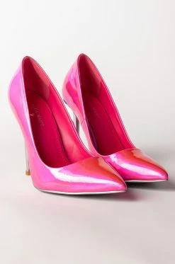 AZALEA WANG OFF THE GRID STILETTO PUMP IN PINK -AZALEA WANG SHOP azalea wang off the grid stiletto pump in pink pink 4 4