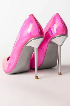 AZALEA WANG OFF THE GRID STILETTO PUMP IN PINK -AZALEA WANG SHOP azalea wang off the grid stiletto pump in pink pink 5 5