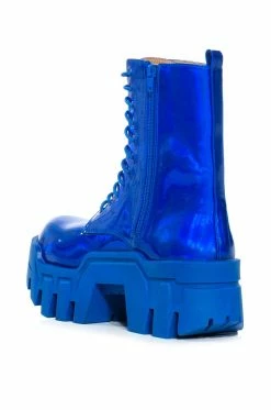 AZALEA WANG OLYMPIA BLUE CHUNKY BOOTIE -AZALEA WANG SHOP azalea wang olympia blue chunky bootie blue 4 4