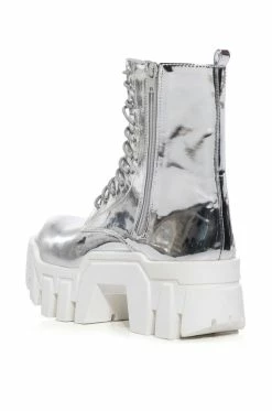 AZALEA WANG OLYMPIA SILVER CHUNKY BOOTIE -AZALEA WANG SHOP azalea wang olympia silver chunky bootie silver 4 4