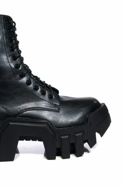 AZALEA WANG OLYMPIA WHITE CHUNKY BOOTIE -AZALEA WANG SHOP azalea wang olympia white chunky bootie black 5 5