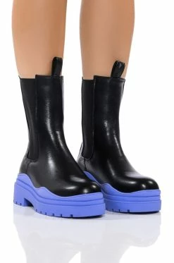 AZALEA WANG ONLY IN MY DREAMS FLATFORM BOOTIE IN PERIWINKLE -AZALEA WANG SHOP azalea wang only in my dreams flatform bootie in periwinkle periwinkle 1 1 c1 c1