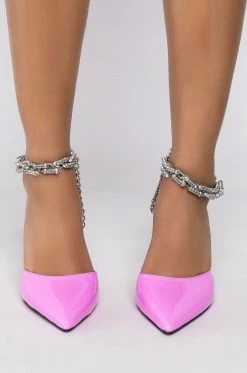 AZALEA WANG ONTO THE NEXT RHINESTONE CHAIN PUMP IN PURPLE -AZALEA WANG SHOP azalea wang onto the next rhinestone chain pump in purple purple 3 3