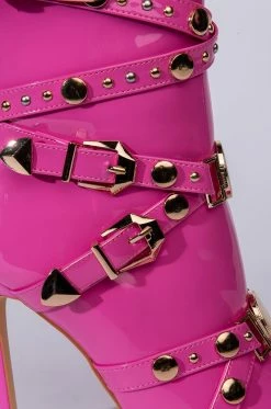 AZALEA WANG OVER AND OUT STILETTO BOOTIE IN PINK -AZALEA WANG SHOP azalea wang over and out stiletto bootie in pink pink 6 6