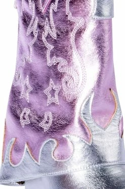 AZALEA WANG PARTY IN THE USA FOLD OVER WESTERN BOOT IN METALLIC -AZALEA WANG SHOP azalea wang party in the usa fold over western boot in metallic silver 5 5