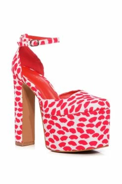 AZALEA WANG PRISCILLA PRINTED PLATFORM PUMP -AZALEA WANG SHOP azalea wang priscilla printed platform pump red 3 3