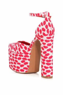 AZALEA WANG PRISCILLA PRINTED PLATFORM PUMP -AZALEA WANG SHOP azalea wang priscilla printed platform pump red 4 4