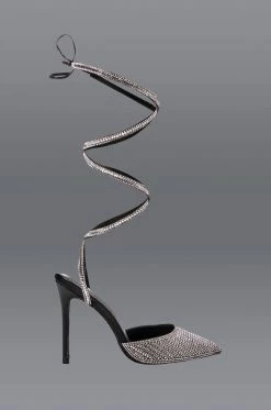 AZALEA WANG RISS BLING LACE UP PUMP IN BLACK -AZALEA WANG SHOP azalea wang riss bling lace up pump in black black 1 1 c1