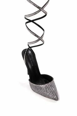 AZALEA WANG RISS BLING LACE UP PUMP IN BLACK -AZALEA WANG SHOP azalea wang riss bling lace up pump in black black 5 5