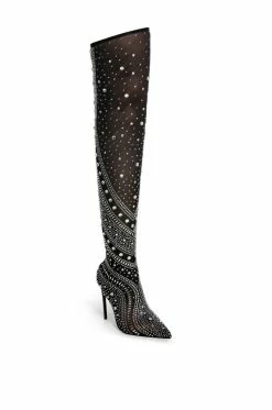 AZALEA WANG ROXY RHINESTONE THIGH HIGH STILETTO BOOT IN BLACK -AZALEA WANG SHOP azalea wang roxy rhinestone thigh high stiletto boot in black black 3 3