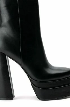 AZALEA WANG RUN AWAY CHUNKY BOOTIE IN BLACK -AZALEA WANG SHOP azalea wang run away chunky bootie in black black 5 5 c1