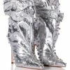 AZALEA WANG RUN THIS TOWN EMBELLISHED METALLIC BOOTIE IN SILVER -AZALEA WANG SHOP azalea wang run this town embellished metallic bootie in silver silver 1 1