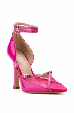 AZALEA WANG SASHA BUCKLE STRAP PUMP IN PINK -AZALEA WANG SHOP azalea wang sasha buckle strap pump in pink pink 3 3