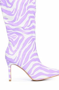 AZALEA WANG SCHROETER STILETTO BOOT IN PURPLE -AZALEA WANG SHOP azalea wang schroeter stiletto boot in green purple 5 5
