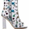 AZALEA WANG SHAYLEIGH EMBELLISHED PVC BOOTIE IN MULTI -AZALEA WANG SHOP azalea wang shayleigh embellished pvc bootie in multi multi 2 2