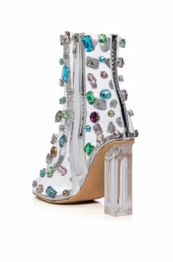 AZALEA WANG SHAYLEIGH EMBELLISHED PVC BOOTIE IN MULTI -AZALEA WANG SHOP azalea wang shayleigh embellished pvc bootie in multi multi 4 4