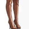 AZALEA WANG SHEER LUCK STILETTO BOOT IN BROWN -AZALEA WANG SHOP azalea wang sheer luck stiletto boot in brown brown 1 1