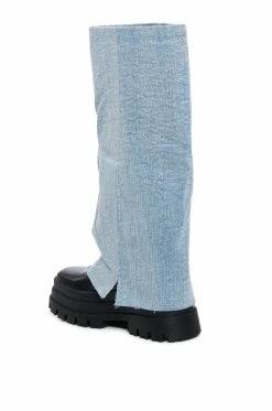 AZALEA WANG SHURI DENIM FOLD OVER BOOT -AZALEA WANG SHOP azalea wang shuri denim fold over boot denim 4 4