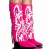AZALEA WANG SIMPLY BELOW THE KNEE WESTERN BOOTIE IN PINK -AZALEA WANG SHOP azalea wang simply below the knee western bootie in pink pink 2 2
