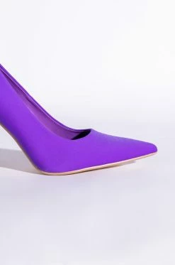 AZALEA WANG SIMPLY CHIC STILETTO PUMP IN PURPLE -AZALEA WANG SHOP azalea wang simply chic stiletto pump in purple purple 6 6