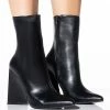 AZALEA WANG SIMPLY IRRESISTIBLE CHUNKY PU BOOTIE IN BLACK -AZALEA WANG SHOP azalea wang simply irresistible chunky pu bootie in black black 1 1
