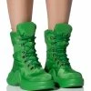 AZALEA WANG SKYLAR EDGY LACE UP BOOTIE IN GREEN -AZALEA WANG SHOP azalea wang skylar edgy lace up bootie in green green 1 1