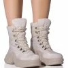 AZALEA WANG SKYLAR EDGY LACE UP BOOTIE IN SAND -AZALEA WANG SHOP azalea wang skylar edgy lace up bootie in sand sand 1 1