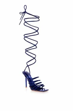 AZALEA WANG SLAY STATION LACE UP SANDAL IN BLUE -AZALEA WANG SHOP azalea wang slay station lace up sandal in blue blue 3 3