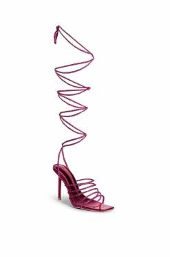 AZALEA WANG SLAY STATION LACE UP SANDAL IN FUCHSIA -AZALEA WANG SHOP azalea wang slay station lace up sandal in fuchsia fuchsia 3 3