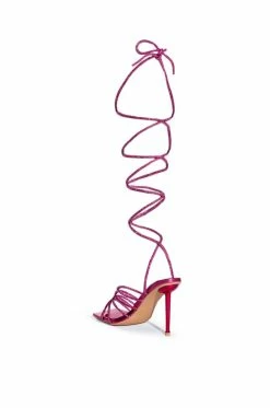 AZALEA WANG SLAY STATION LACE UP SANDAL IN FUCHSIA -AZALEA WANG SHOP azalea wang slay station lace up sandal in fuchsia fuchsia 4 4