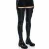 AZALEA WANG SMITTEN OVER YOU DETACHABLE BELT THIGH HIGH FLAT BOOT WITH 4 WAY STRETCH -AZALEA WANG SHOP azalea wang smitten over you detachable belt thigh high flat boot with 4 way stretch black pu 1 1