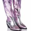 AZALEA WANG SPICE IT UP CHUNKY WESTERN BOOT IN PINK MULTI -AZALEA WANG SHOP azalea wang spice it up chunky western boot in pink multi multi 1 1