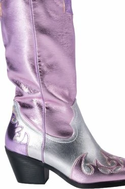 AZALEA WANG SPICE IT UP CHUNKY WESTERN BOOT IN PINK MULTI -AZALEA WANG SHOP azalea wang spice it up chunky western boot in pink multi multi 5 5