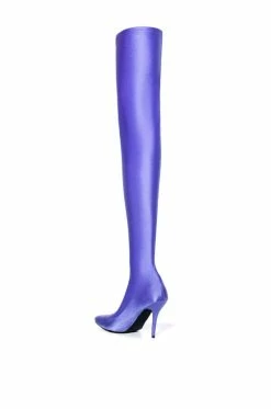 AZALEA WANG STAR STRETCH LOVE STRUCK ULTRA THIGH HIGH STILETTO BOOT IN PERIWINKLE -AZALEA WANG SHOP azalea wang star stretch love struck ultra thigh high stiletto boot in periwinkle periwinkle 8 8
