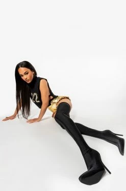 AZALEA WANG STAR STRETCH THIGH HIGH STILETTO BOOT IN BLACK -AZALEA WANG SHOP azalea wang star stretch thigh high stiletto boot in black black 2 2 c1 c1 c1 c1