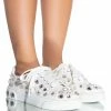 AZALEA WANG STARLIGHT RHINESTONE FLAT SNEAKER IN WHITE -AZALEA WANG SHOP azalea wang starlight rhinestone flat sneaker in white white 1 1