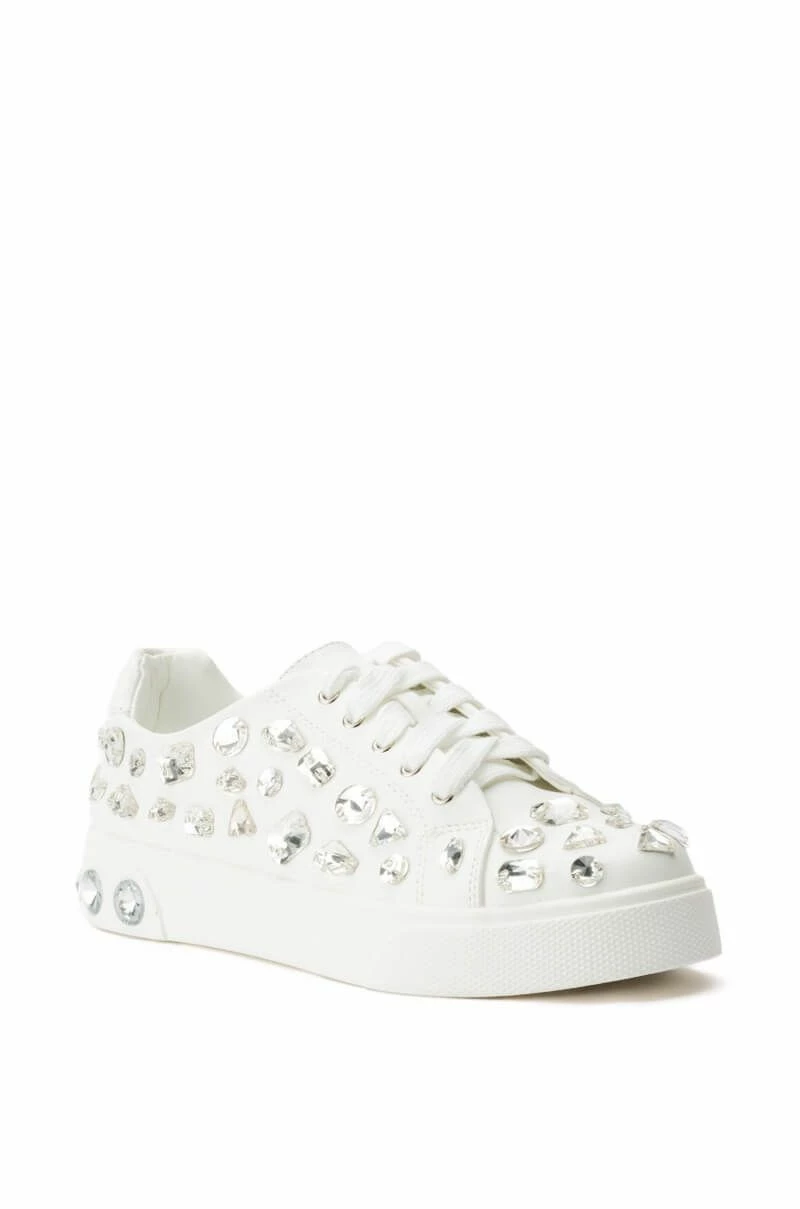 AZALEA WANG STARLIGHT RHINESTONE FLAT SNEAKER IN WHITE 4 AZALEA WANG STARLIGHT RHINESTONE FLAT SNEAKER IN WHITE - Image 3