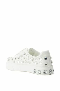 AZALEA WANG STARLIGHT RHINESTONE FLAT SNEAKER IN WHITE 9 AZALEA WANG STARLIGHT RHINESTONE FLAT SNEAKER IN WHITE -AZALEA WANG SHOP azalea wang starlight rhinestone flat sneaker in white white 4 4