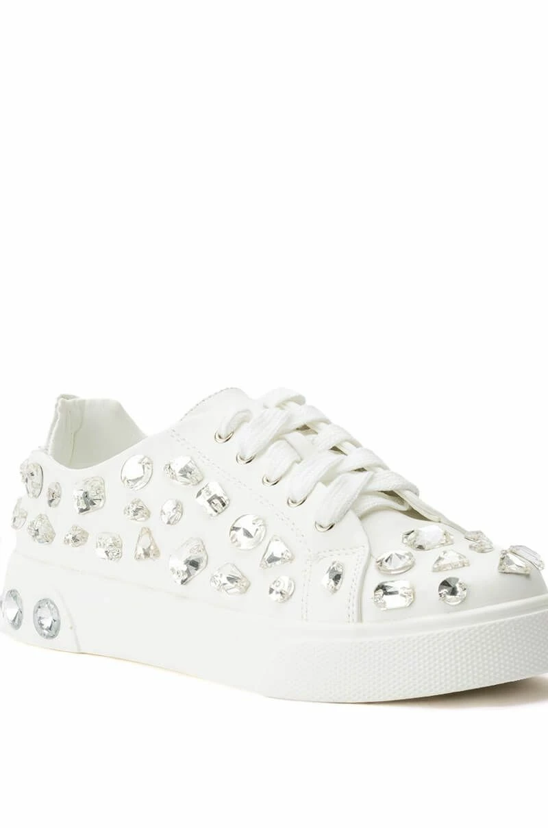 AZALEA WANG STARLIGHT RHINESTONE FLAT SNEAKER IN WHITE 6 AZALEA WANG STARLIGHT RHINESTONE FLAT SNEAKER IN WHITE - Image 5