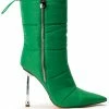 AZALEA WANG STEPPING OUT STILETTO PUFFER BOOTIE IN GREEN -AZALEA WANG SHOP azalea wang stepping out stiletto puffer bootie in green green 2 2