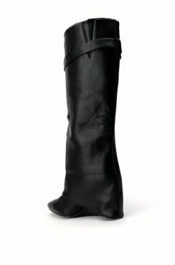 AZALEA WANG STUCK ON YOU WEDGE BOOT IN BLACK -AZALEA WANG SHOP azalea wang stuck on you wedge boot in black black 4 4 c1 c1