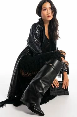 AZALEA WANG STUCK ON YOU WEDGE BOOT IN BLACK -AZALEA WANG SHOP azalea wang stuck on you wedge boot in black black 8 8