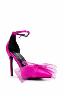 AZALEA WANG SWEETIE TRENDY BOW PUMPS IN FUCHSIA -AZALEA WANG SHOP azalea wang sweetie trendy bow pumps in fuchsia fuchsia 5 5