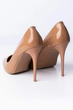 AZALEA WANG TAKE ME OUT STILETTO PUMP IN DARK NUDE -AZALEA WANG SHOP azalea wang take me out stiletto pump in dark nude dark nude 5 5