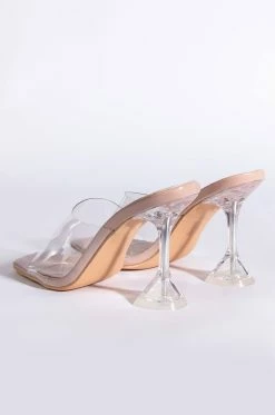 AZALEA WANG TAKE ME OUT TO DINNER FIRST PYRAMID SANDAL IN NUDE -AZALEA WANG SHOP azalea wang take me out to dinner first pyramid sandal in nude nude 5 5